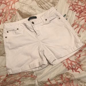 White denim shorts